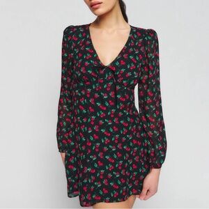 Reformation Ferris Long Sleeve Cherry
Black Mini Dress 4